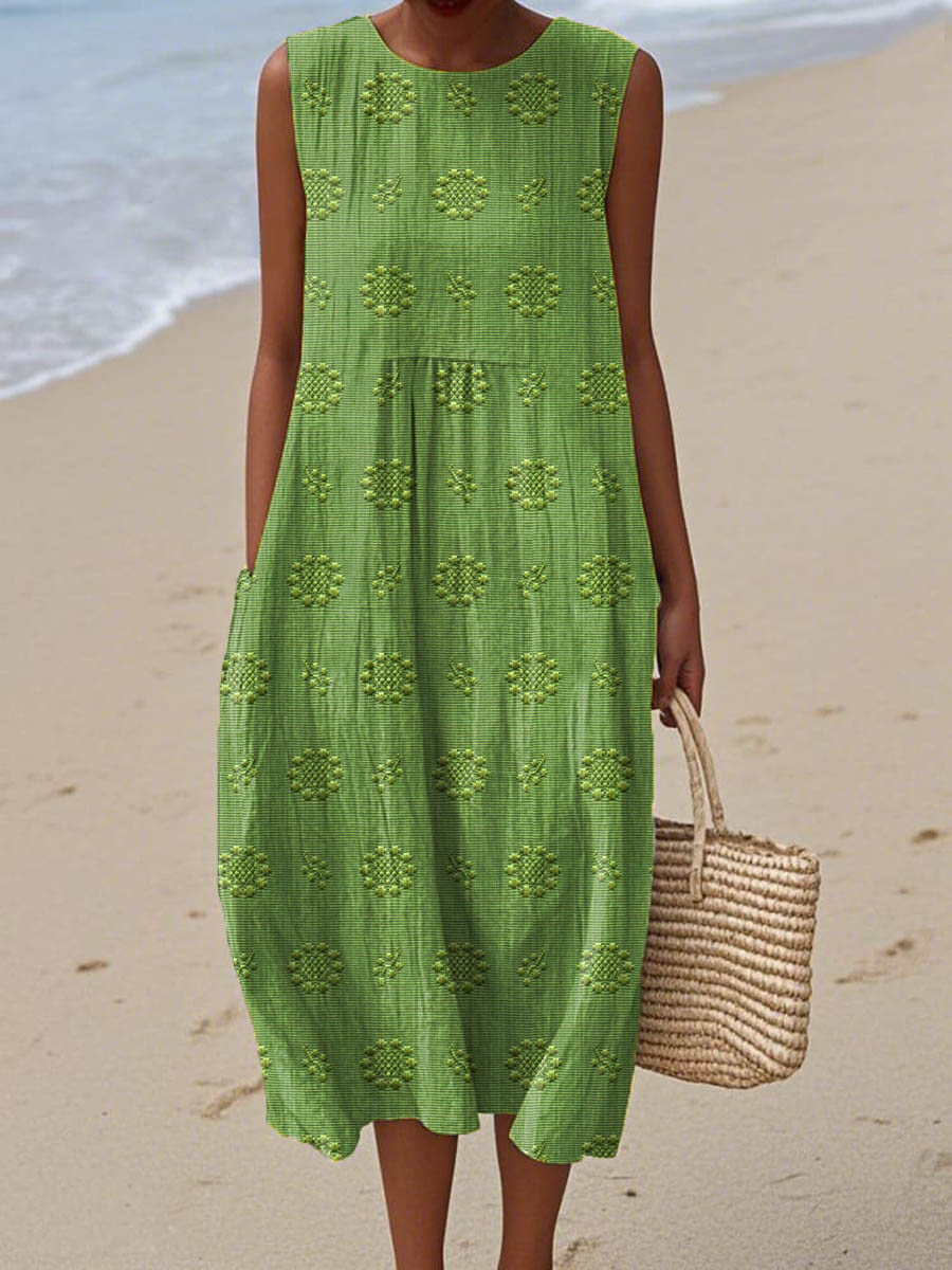 Dahlia | Elegante abito midi leggero con tasche 0