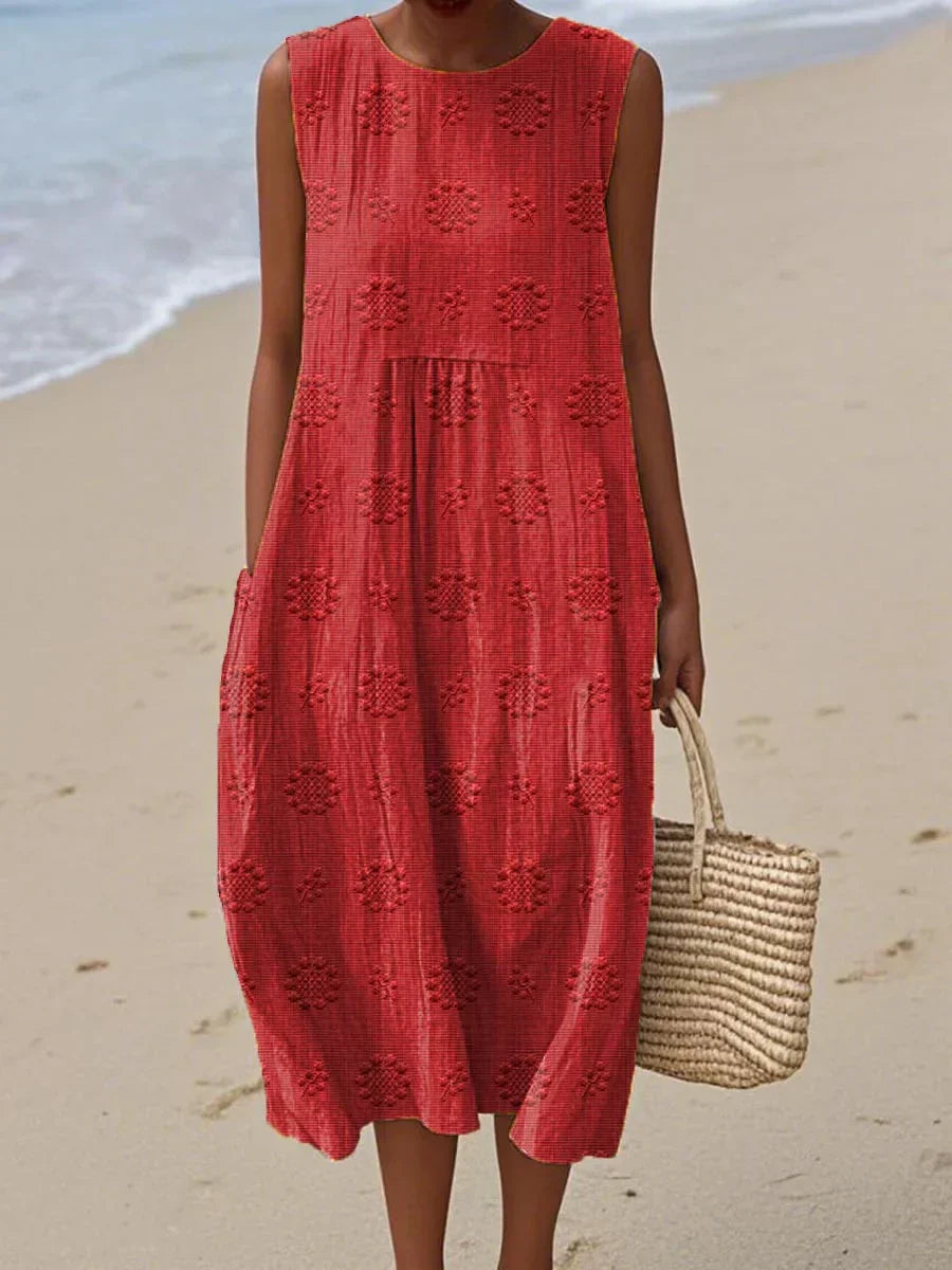 Dahlia | Elegante abito midi leggero con tasche 4