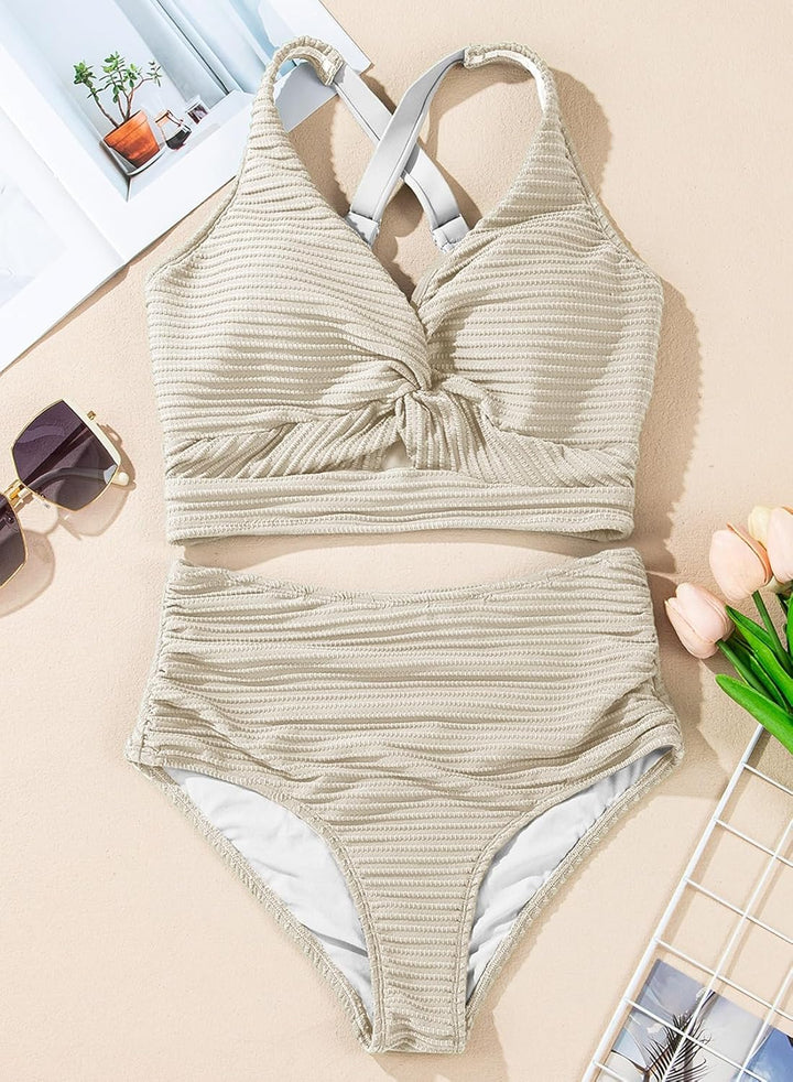 Dalia | Bikini Modellante con Vita Alta e Scollo a V per Donne Eleganti 5