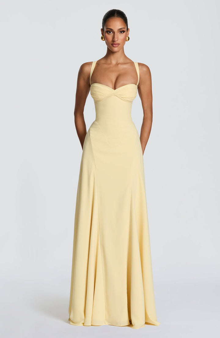 Diana | Abito Cerimonia Donna Scollo a Cuore Elegante Maxi Estivo 0