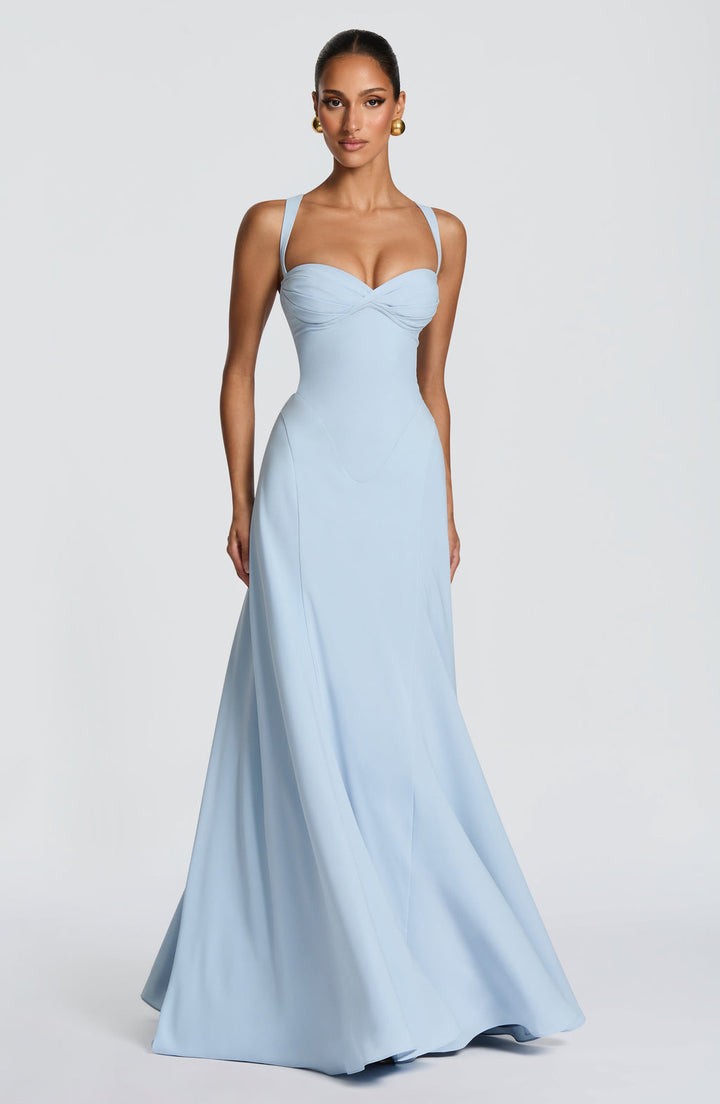 Diana | Abito Cerimonia Donna Scollo a Cuore Elegante Maxi Estivo 4