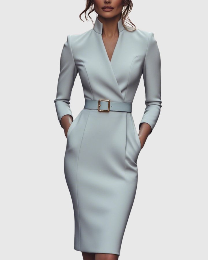Diana | Elegante Abito Midi con Scollo a V e Maniche a Tre Quarti 6