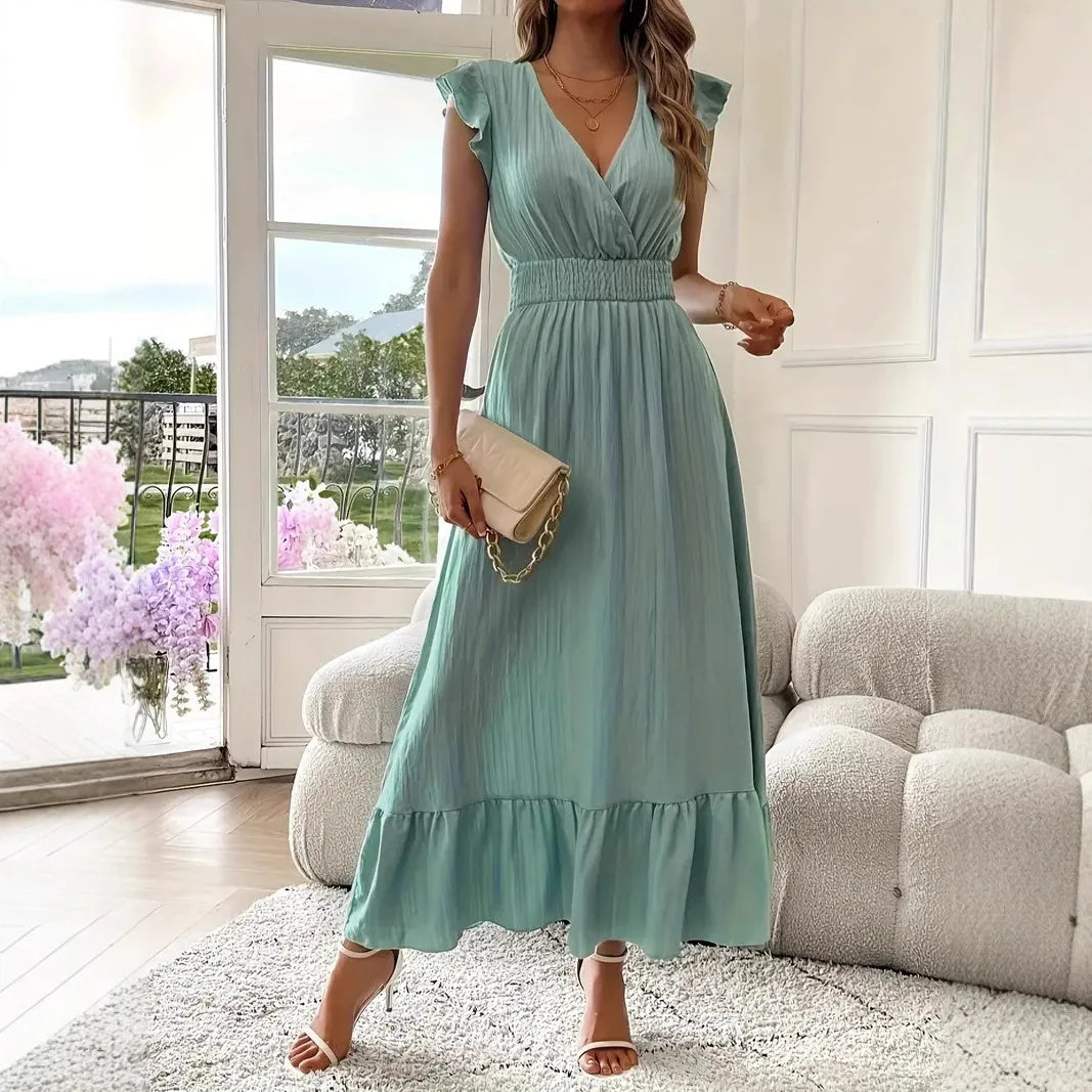 Diana | Elegante Abito da Donna Maxi con Volant per Cerimonie e Occasioni Speciali 0