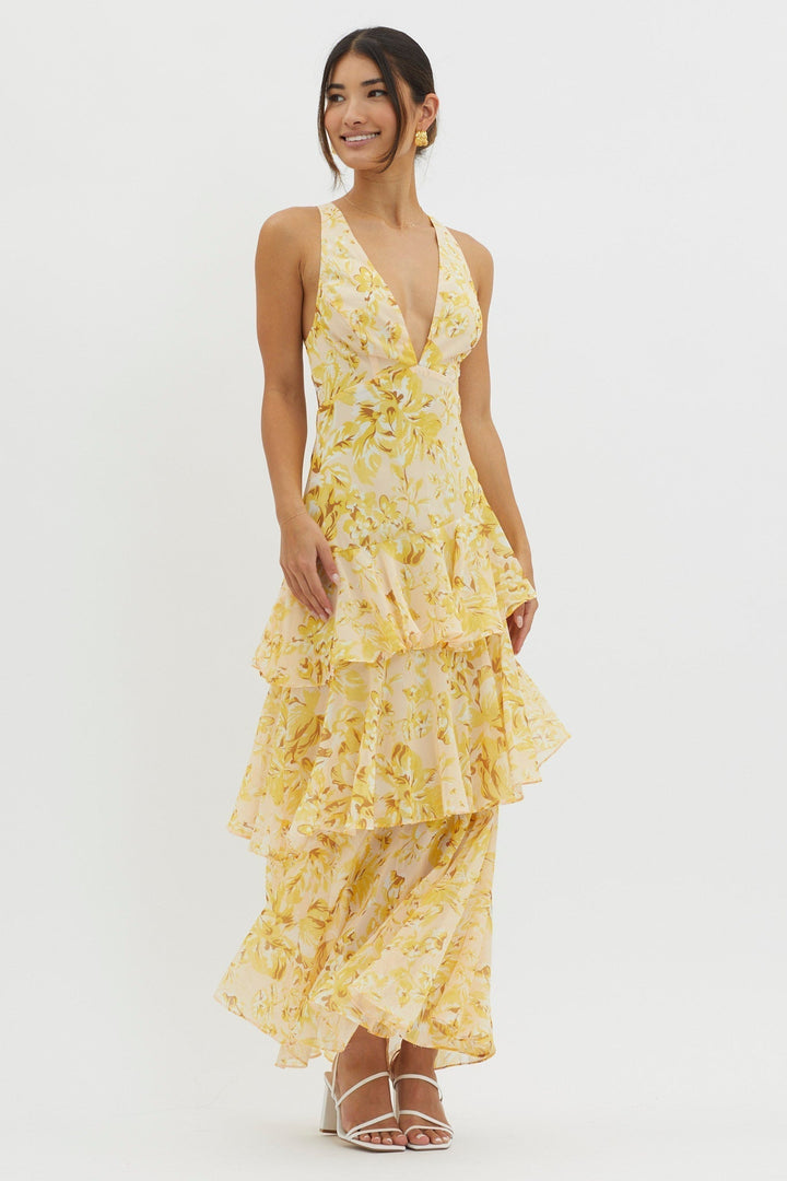 Diana | Elegante e Fluido Maxi Abito Romantico con Balze 1