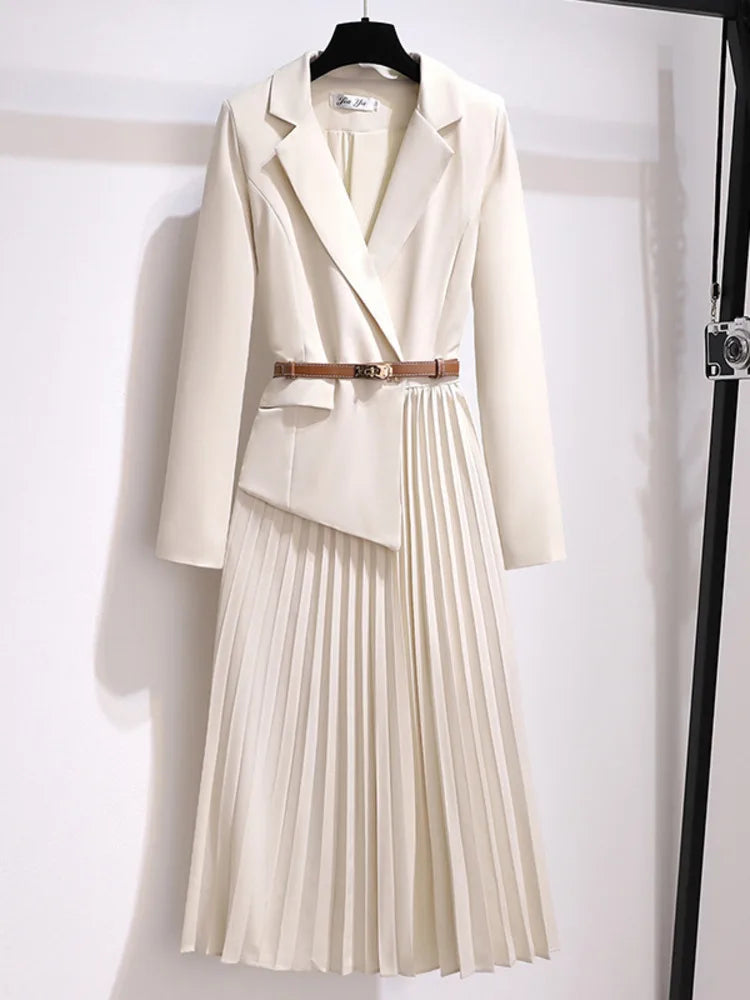 Doreen | Elegante Abito Midi a Pieghe in Stile Blazer 2