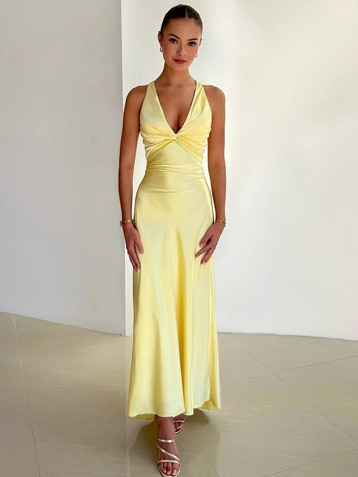 Dorella | Abito da Sposa Maxi Fluido Scollo a V Elegante con Fiocco 0