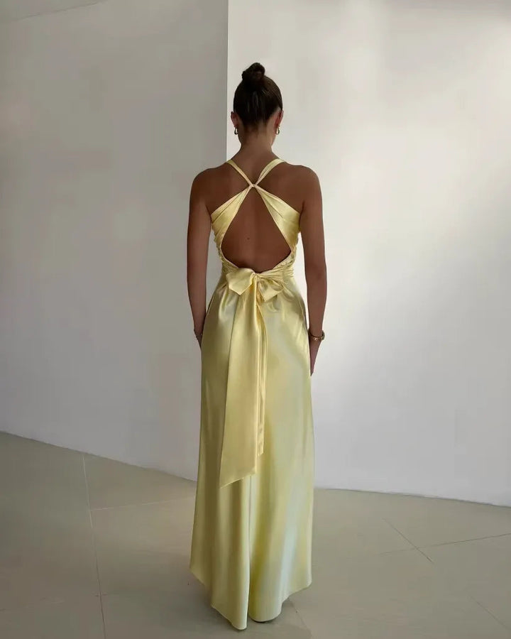 Dorella | Abito da Sposa Maxi Fluido Scollo a V Elegante con Fiocco 1