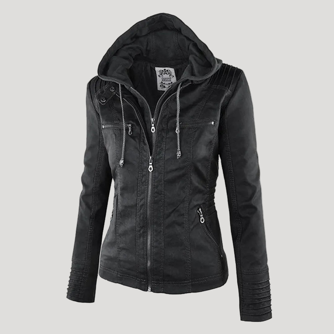 Dorella | Elegante Giacca Pelle Donna con Cappuccio Rimovibile per Comfort e Stile 0