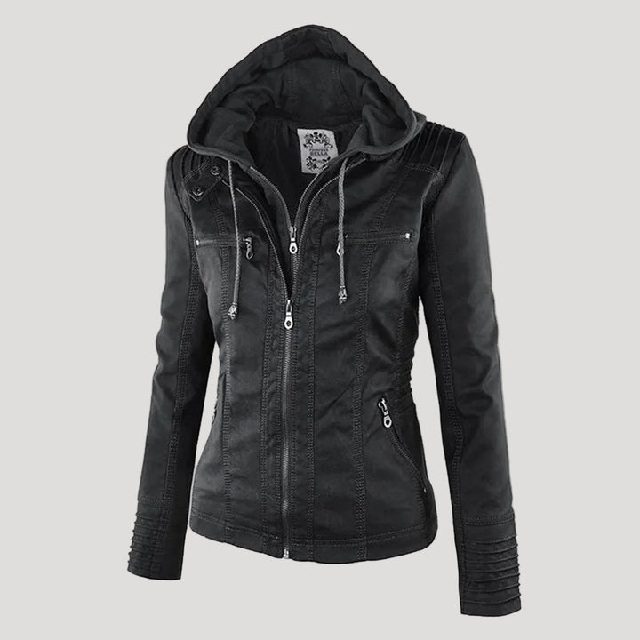 Dorella | Elegante Giacca Pelle Donna con Cappuccio Rimovibile per Comfort e Stile 0