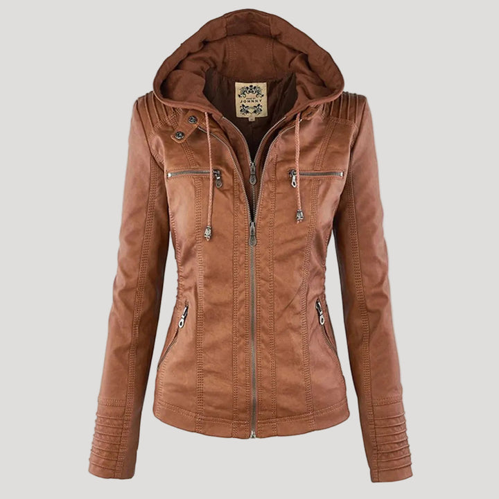Dorella | Elegante Giacca Pelle Donna con Cappuccio Rimovibile per Comfort e Stile 10