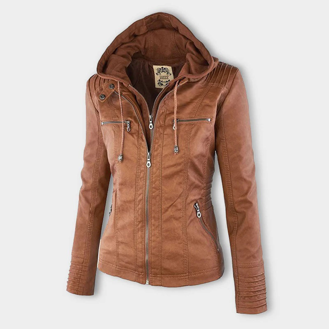 Dorella | Elegante Giacca Pelle Donna con Cappuccio Rimovibile per Comfort e Stile 6