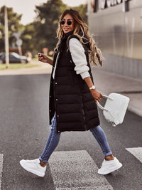 Martina | Gilet Trapuntato Lungo con Cappuccio da Donna