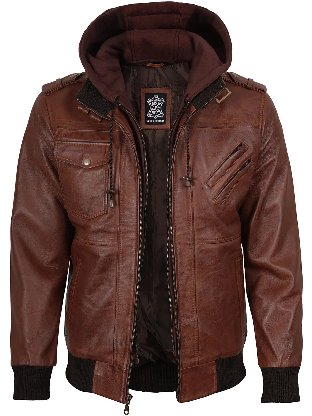 Edinburgh | Elegante Bomber Pelle Uomo con Cappuccio Removibile 3