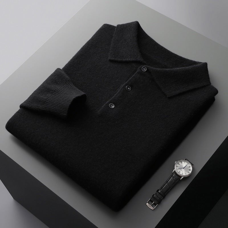 Edward | Polo da uomo in cotone a maglia, maniche lunghe e tre bottoni 4