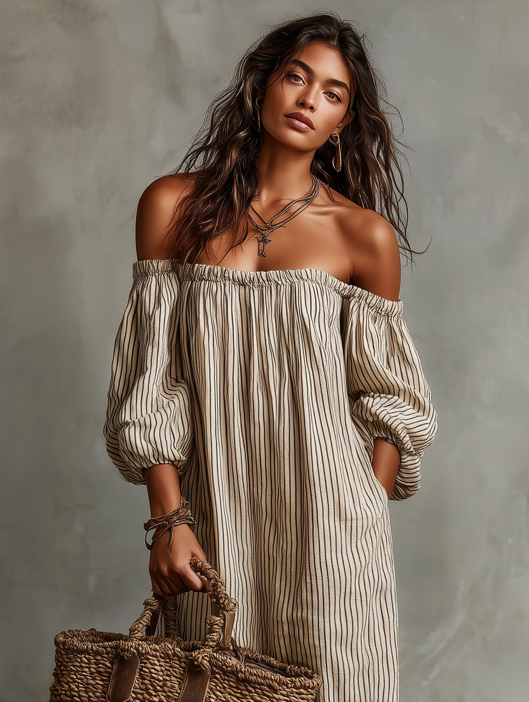 Elara | Elegante e Leggero Abito Maxi con Spalle Scoperte per Estate 2