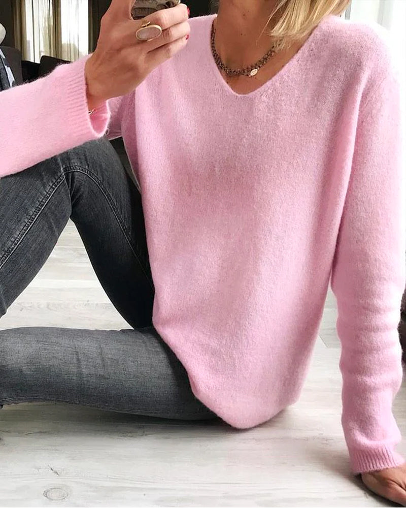 Elara | Maglia Elegante e Comoda con Scollo a V e Maniche Lunghe 0