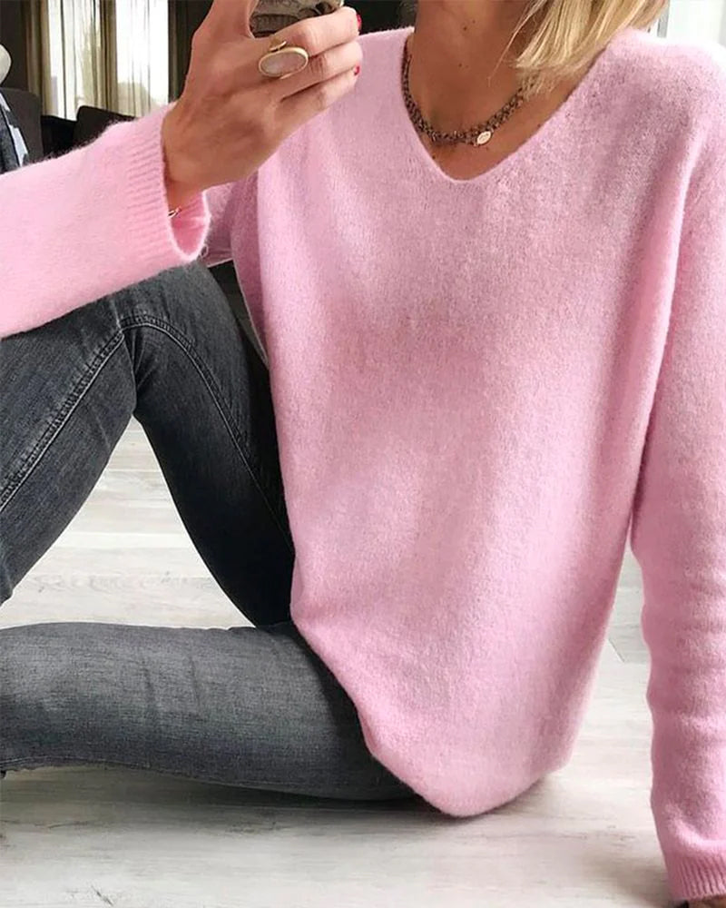 Elara | Maglia Elegante e Comoda con Scollo a V e Maniche Lunghe 4