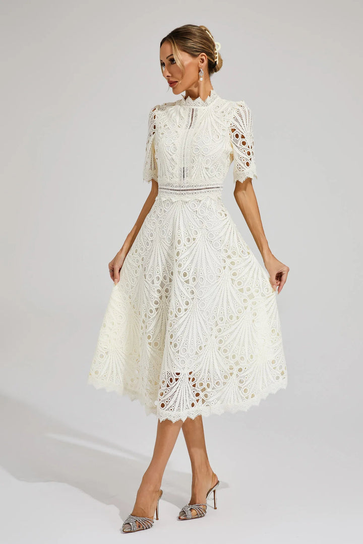 Elena | Elegante Abito da Donna Midi con Pizzo - Perfetto per Cerimonie e Occasioni Speciali 1