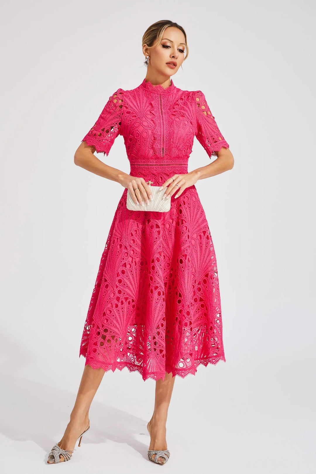 Elena | Elegante Abito da Donna Midi con Pizzo - Perfetto per Cerimonie e Occasioni Speciali 2
