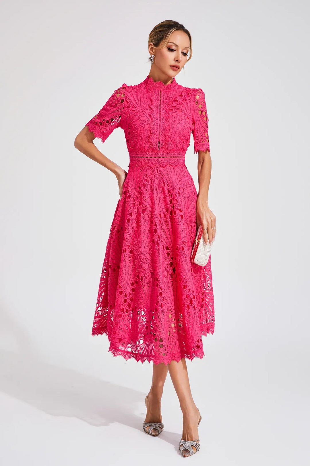 Elena | Elegante Abito da Donna Midi con Pizzo - Perfetto per Cerimonie e Occasioni Speciali 3