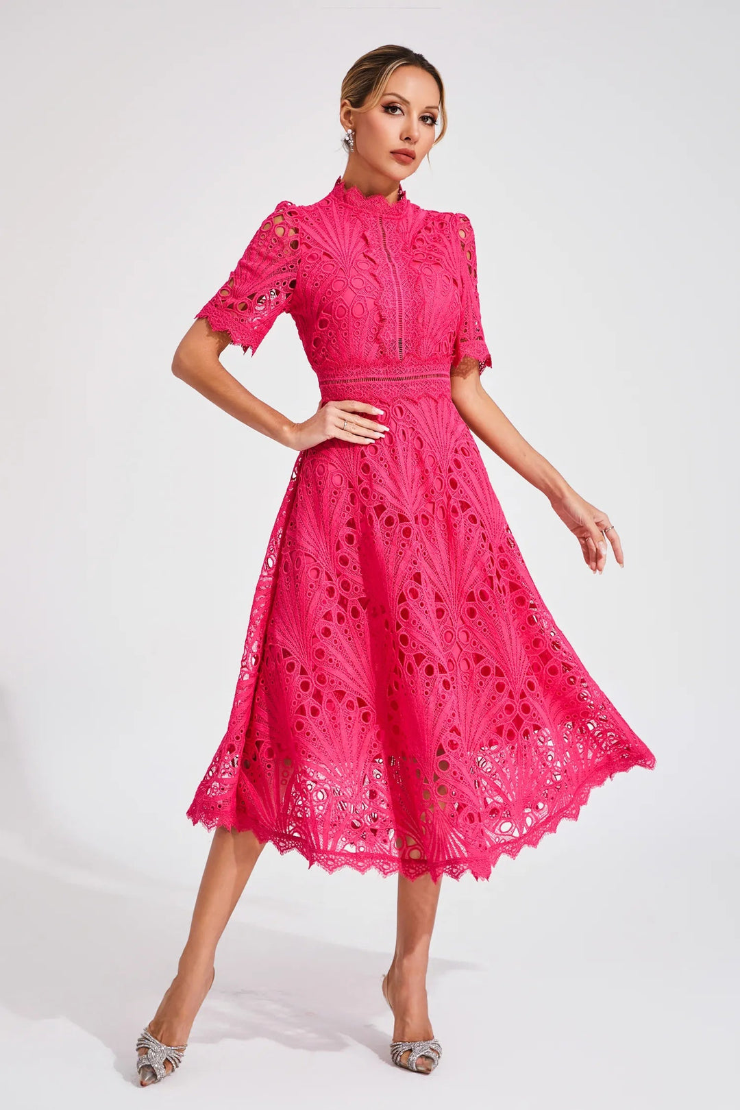 Elena | Elegante Abito da Donna Midi con Pizzo - Perfetto per Cerimonie e Occasioni Speciali 4