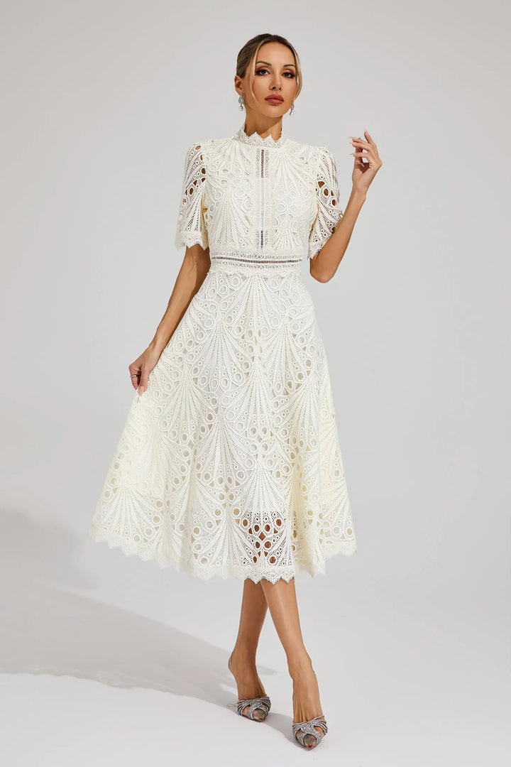 Elena | Elegante Abito da Donna Midi con Pizzo - Perfetto per Cerimonie e Occasioni Speciali 9