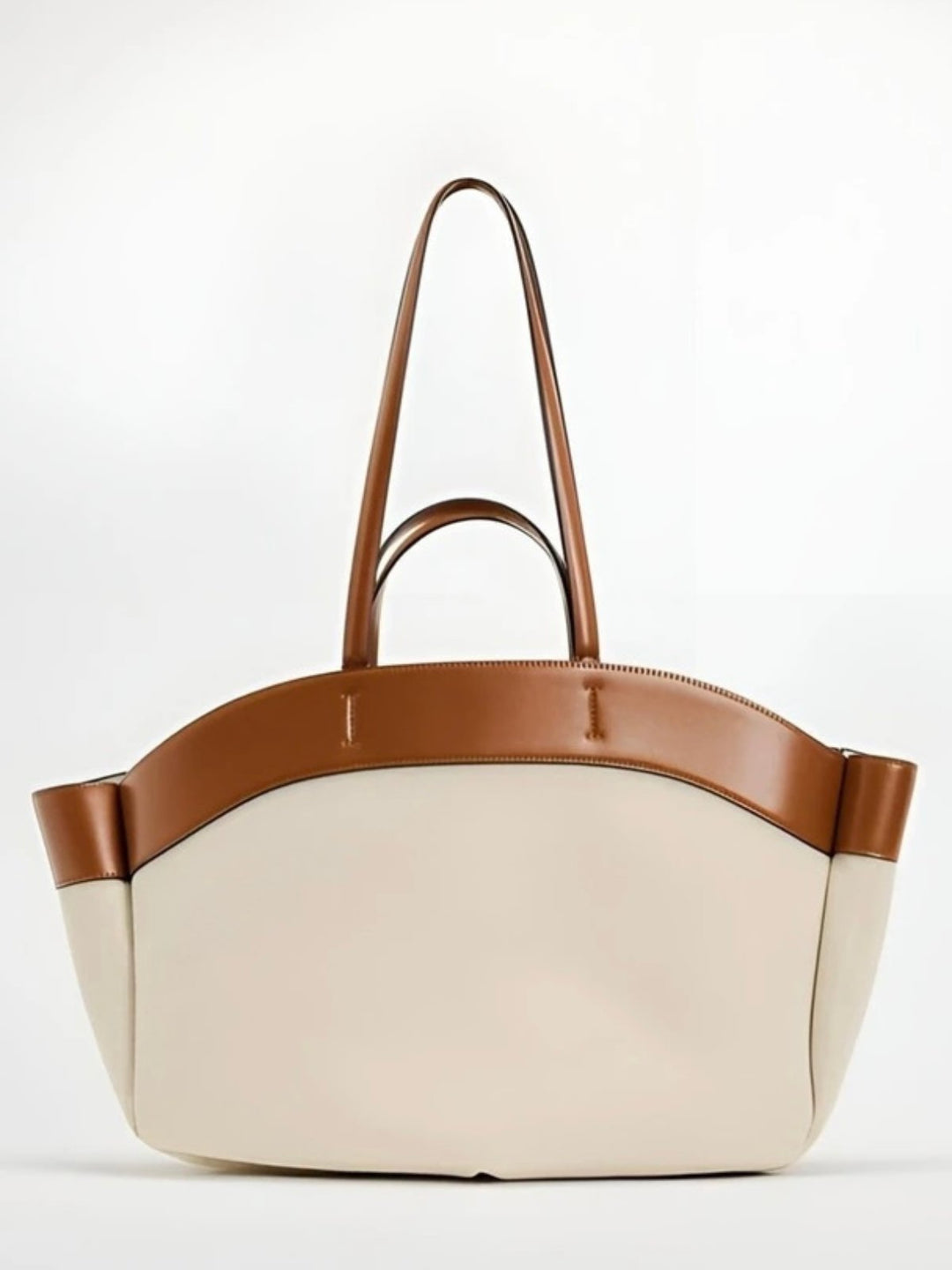 Elena | Elegante borsa tote in tela con dettagli in pelle 1
