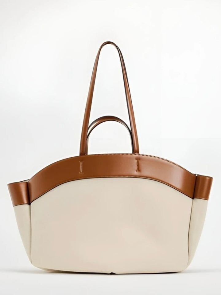 Elena | Elegante borsa tote in tela con dettagli in pelle 1