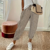 Martina | Pantaloni a gamba larga a righe eleganti e traspiranti
