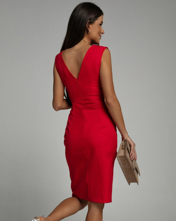 Elisa | Abito Elegante Aderente con Scollo a V e Spacco Laterale 1