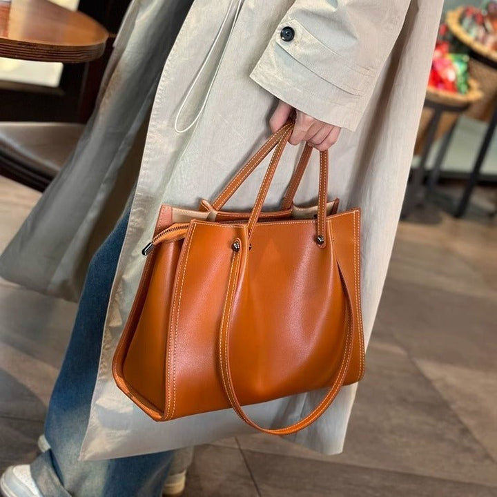 Elowen | Elegante borsa tote in ecopelle con cuciture a contrasto 5