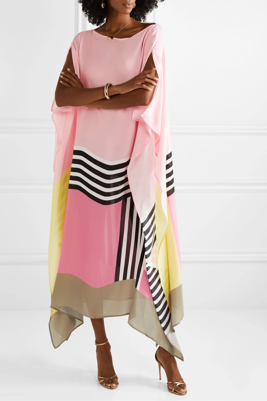 Elysia | Abito Elegante con Maniche a Pipistrello e Stampa Geometrica Maxi per Cerimonia Donna 0