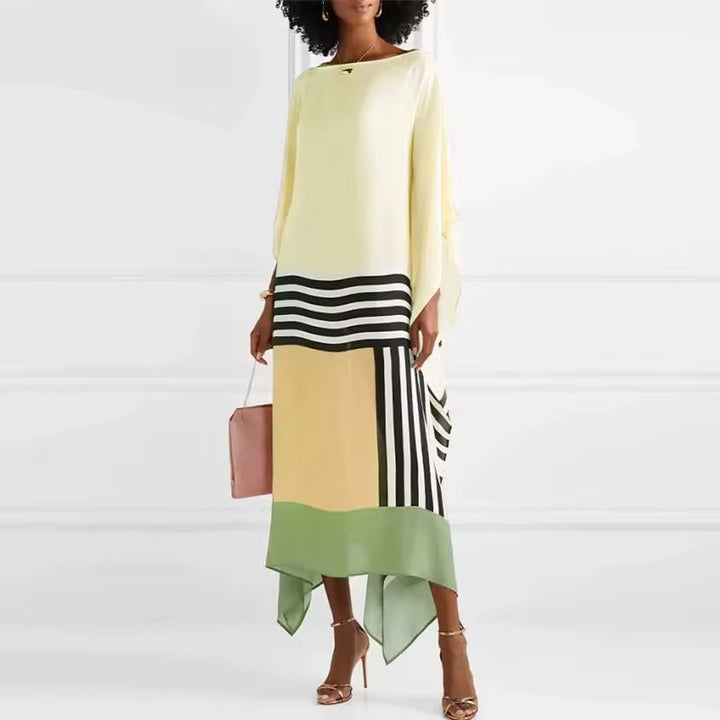 Elysia | Abito Elegante con Maniche a Pipistrello e Stampa Geometrica Maxi per Cerimonia Donna 3