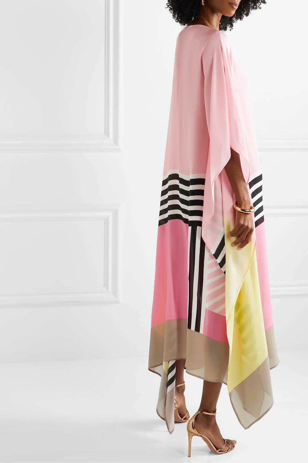 Elysia | Abito Elegante con Maniche a Pipistrello e Stampa Geometrica Maxi per Cerimonia Donna 8