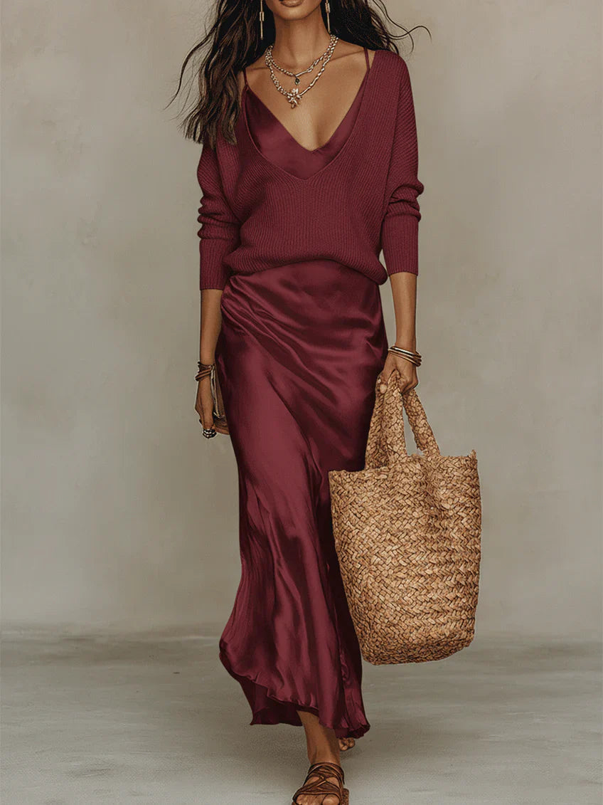 Elysia | Abito Midi Elegante Cerimonia Femminile Versatile Raso 8