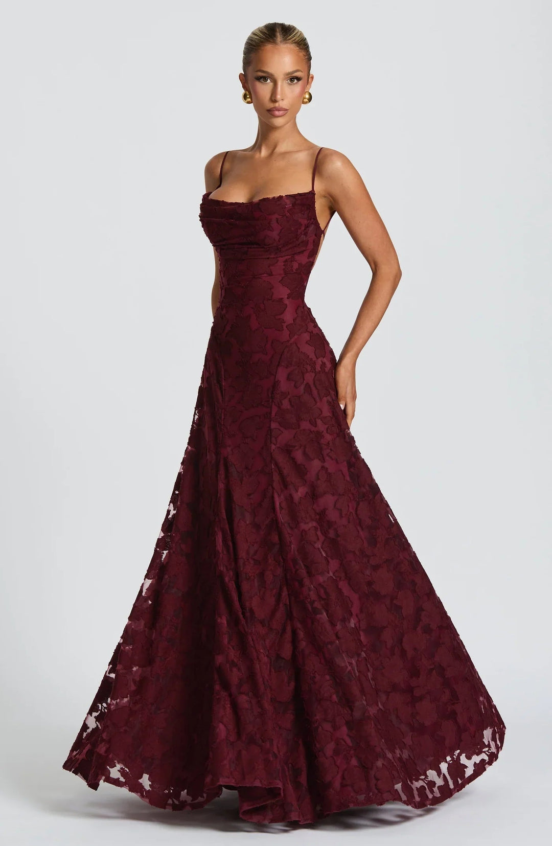 Elysia | Abito da Sposa Floreale Maxi A-Linea Elegante con Spalline Sottili 0