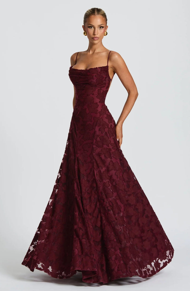 Elysia | Abito da Sposa Floreale Maxi A-Linea Elegante con Spalline Sottili 0