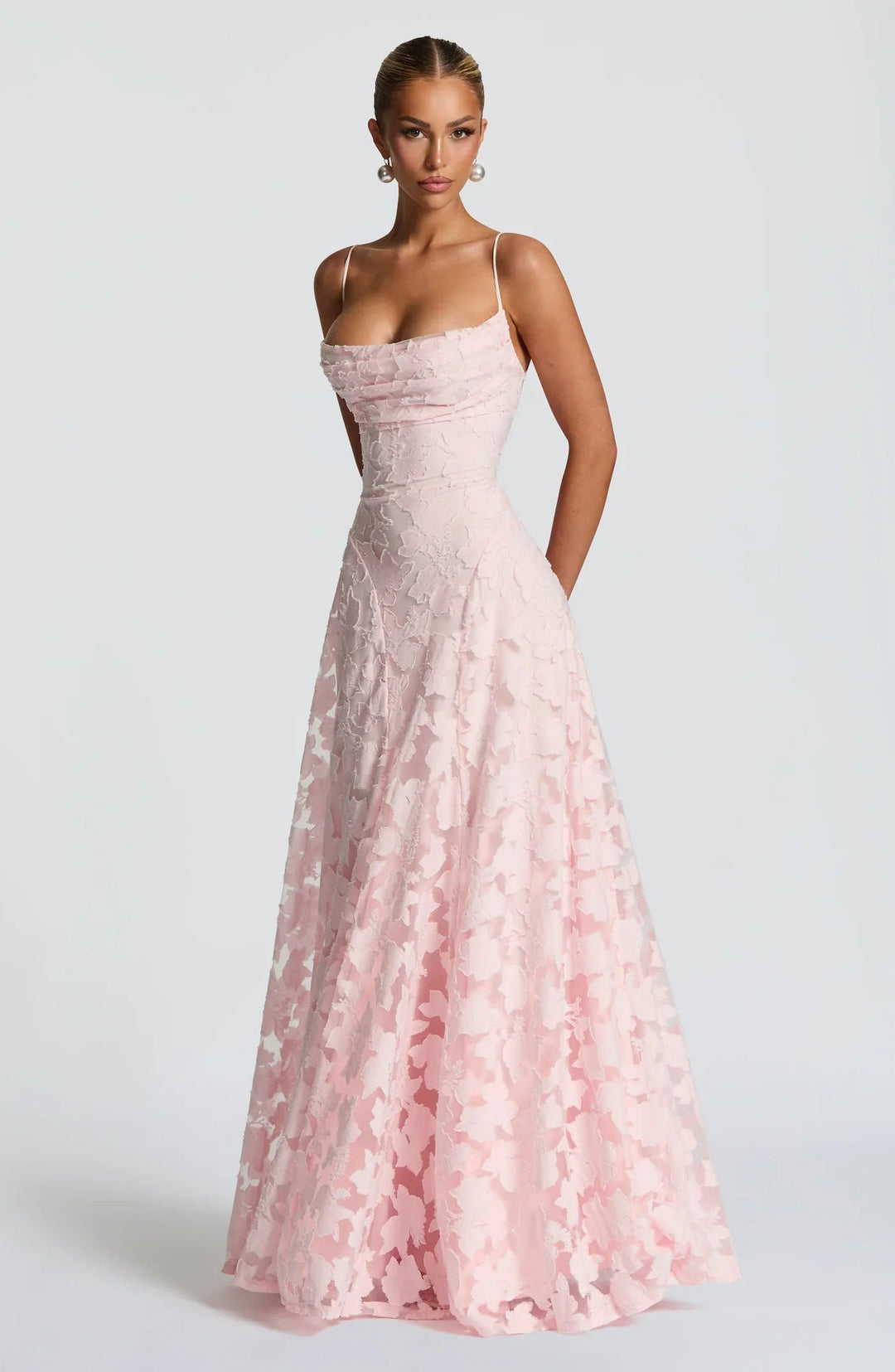 Elysia | Abito da Sposa Floreale Maxi A-Linea Elegante con Spalline Sottili 2