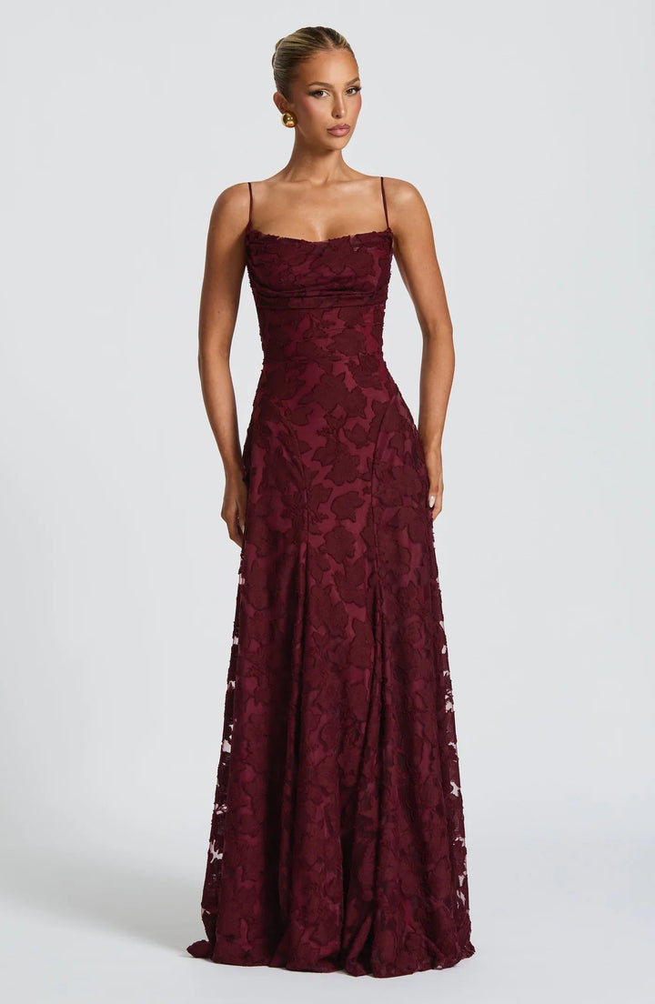 Elysia | Abito da Sposa Floreale Maxi A-Linea Elegante con Spalline Sottili 5