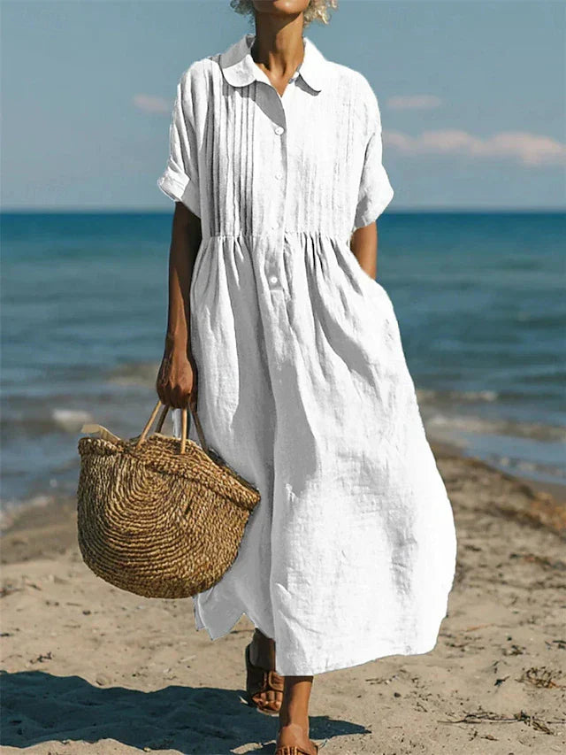 Elysia | Elegante Abito Donna Chemisier in Cotone Traspirante - Perfetto per Occasioni e Stile Casual 0