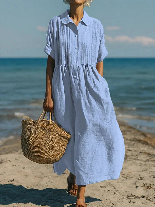 Elysia | Elegante Abito Donna Chemisier in Cotone Traspirante - Perfetto per Occasioni e Stile Casual 1