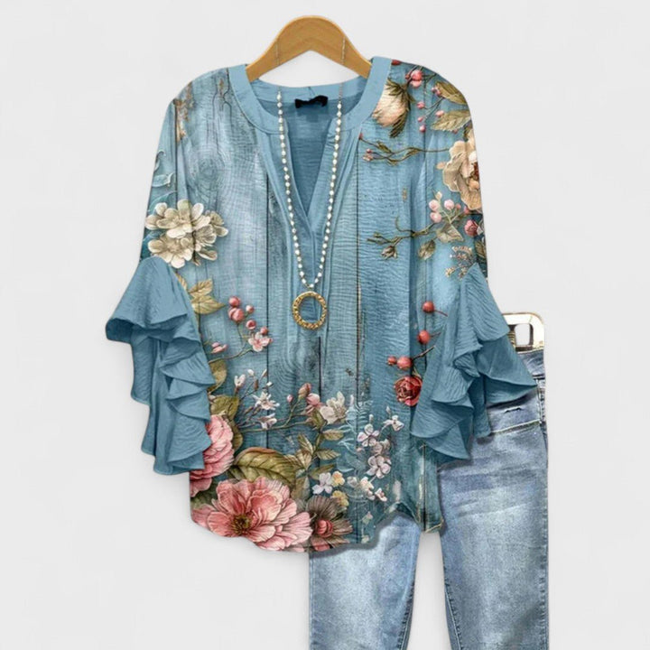 Elysia | Elegante, Comodo &amp; Versatile Top Floreale da Donna 0