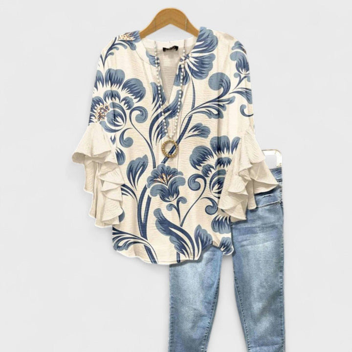 Elysia | Elegante, Comodo &amp; Versatile Top Floreale da Donna 1