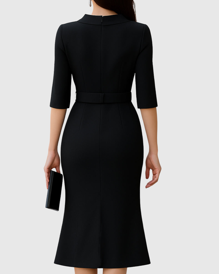 Elysia | Elegante e Flattering Abito Midi a Maniche Lunghe con Cintura 1