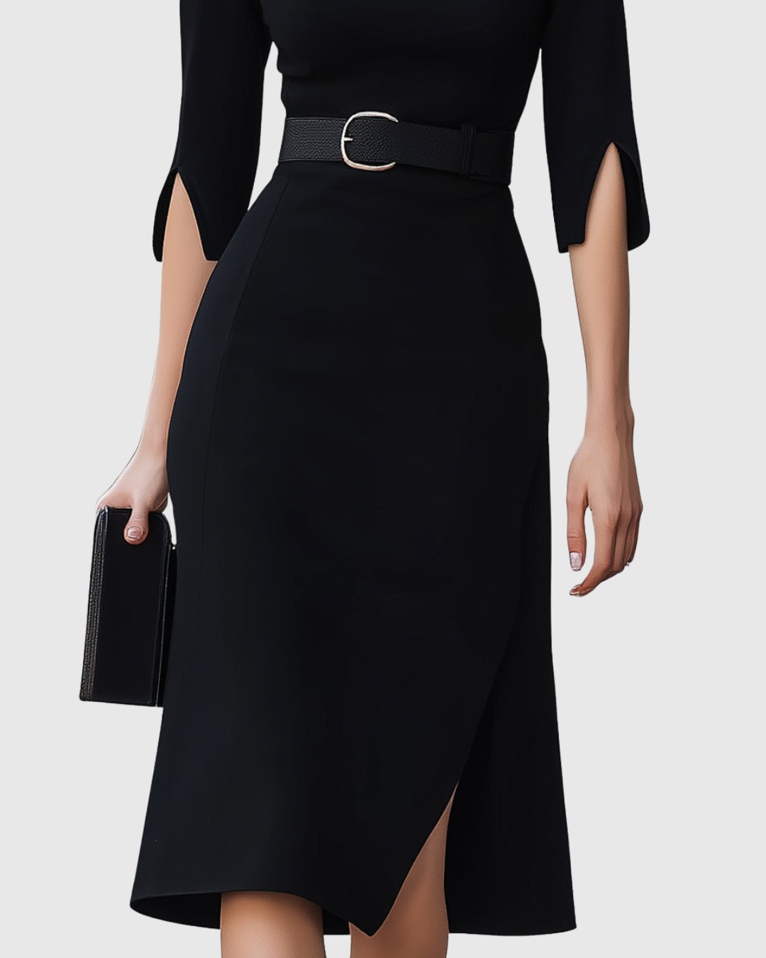 Elysia | Elegante e Flattering Abito Midi a Maniche Lunghe con Cintura 3