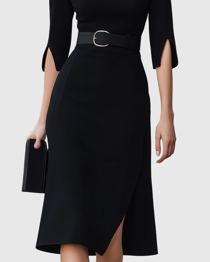 Elysia | Elegante e Flattering Abito Midi a Maniche Lunghe con Cintura 3