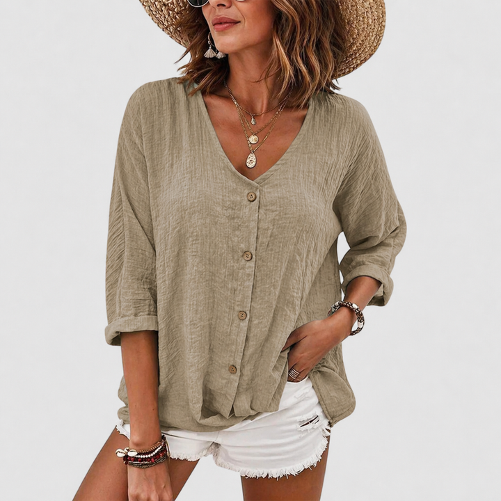 Elysia | Elegante e Leggera Blusa in Lino per l'Estate 3