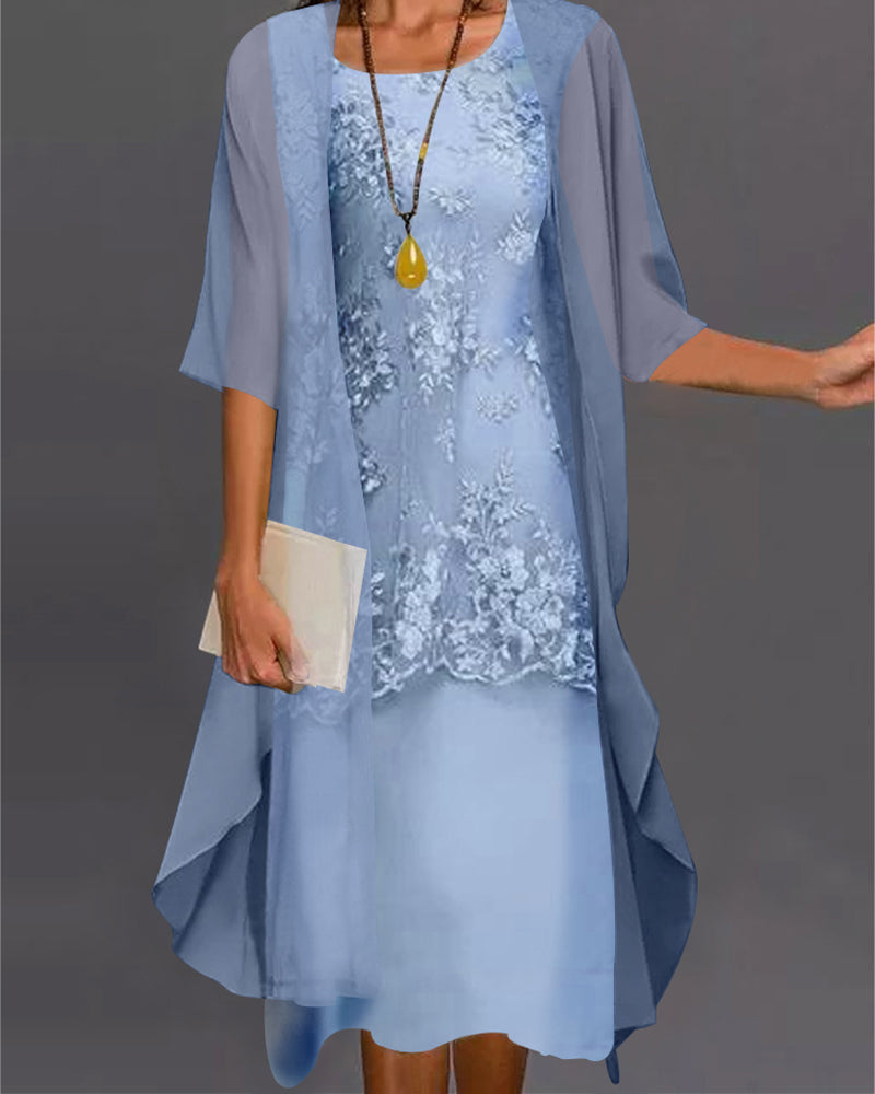 Elysia | Elegante e Leggero Abito in Chiffon a Due Pezzi 0