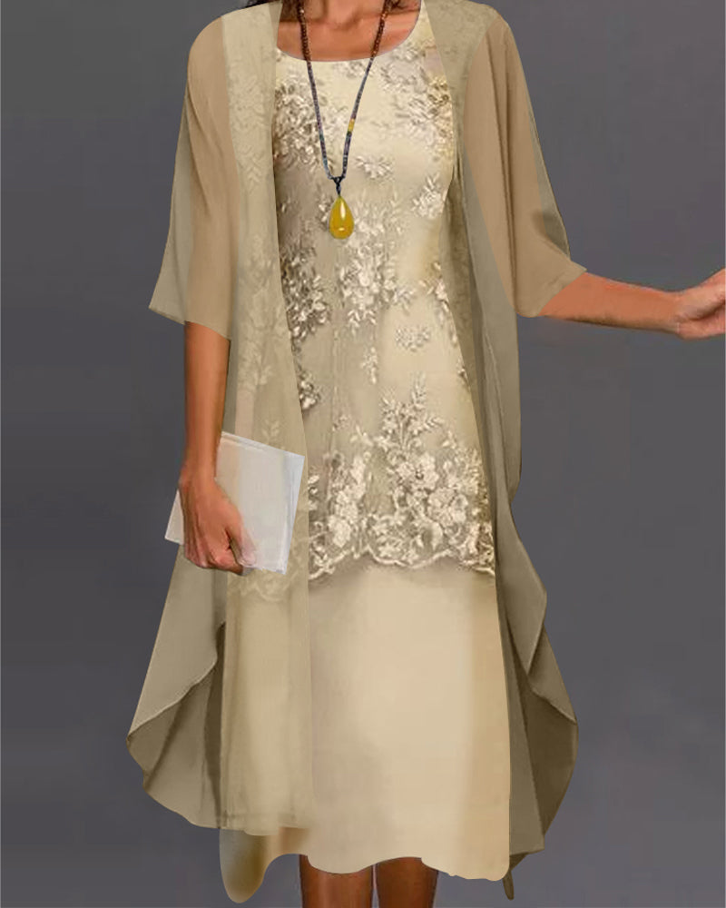 Elysia | Elegante e Leggero Abito in Chiffon a Due Pezzi 1