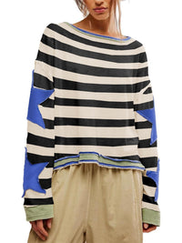 Alessandra | Modern sweatshirt with striped pattern
